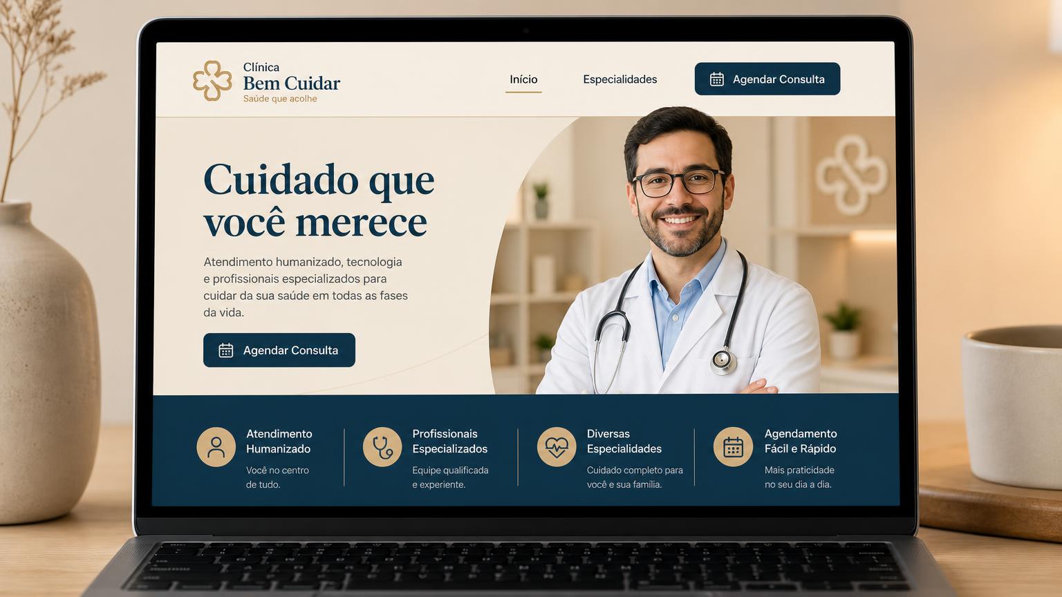 Projeto Clínica Bem Cuidar — Site Institucional desenvolvido pela Navas Hub